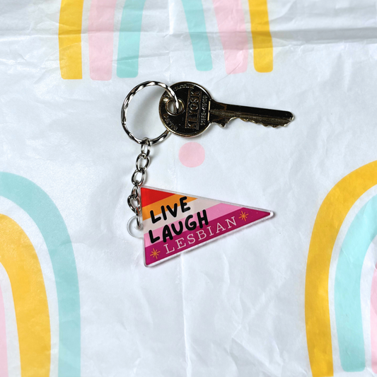 Live, Love, Lesbian acrylic keyring