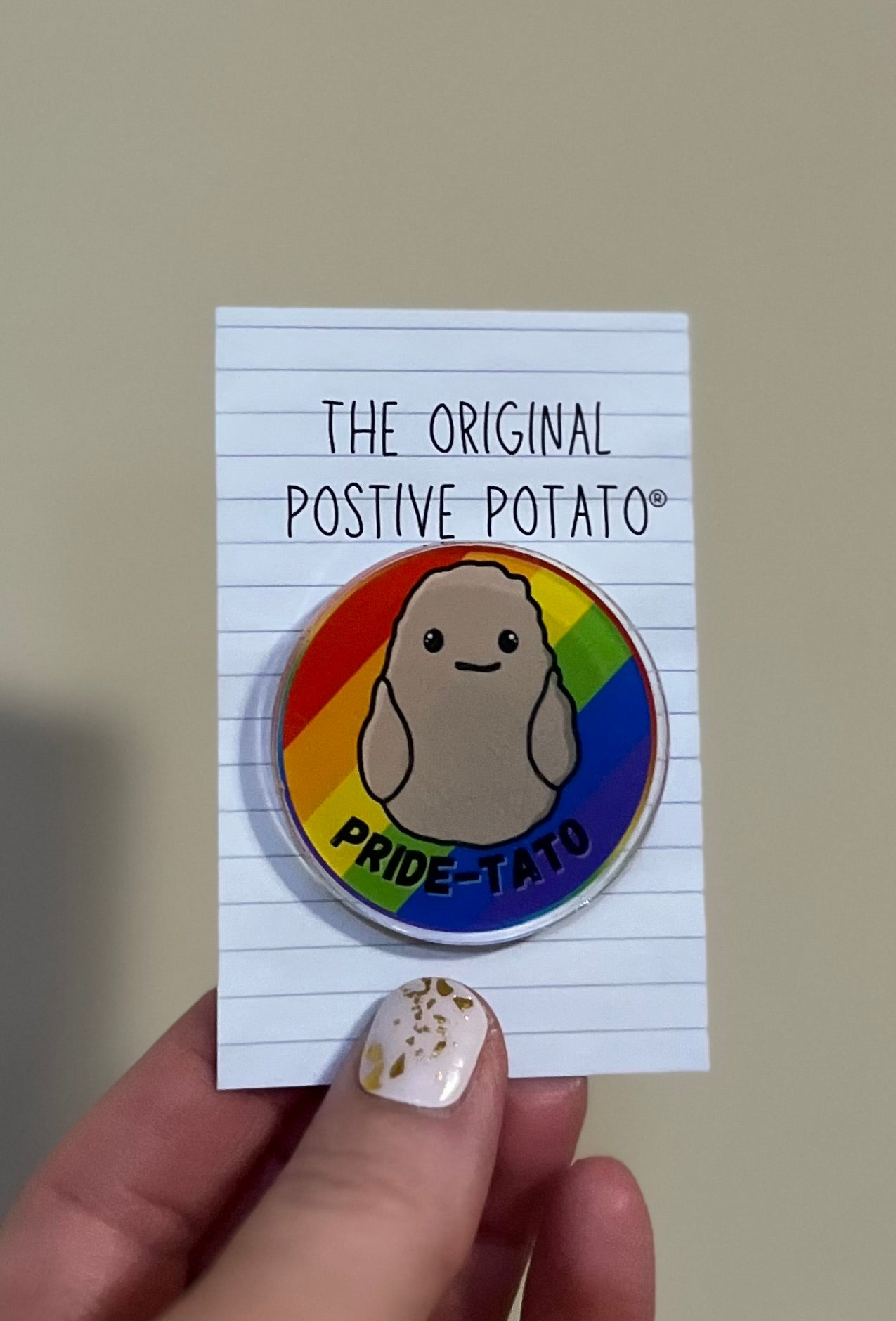 Pride-tato acrylic pin