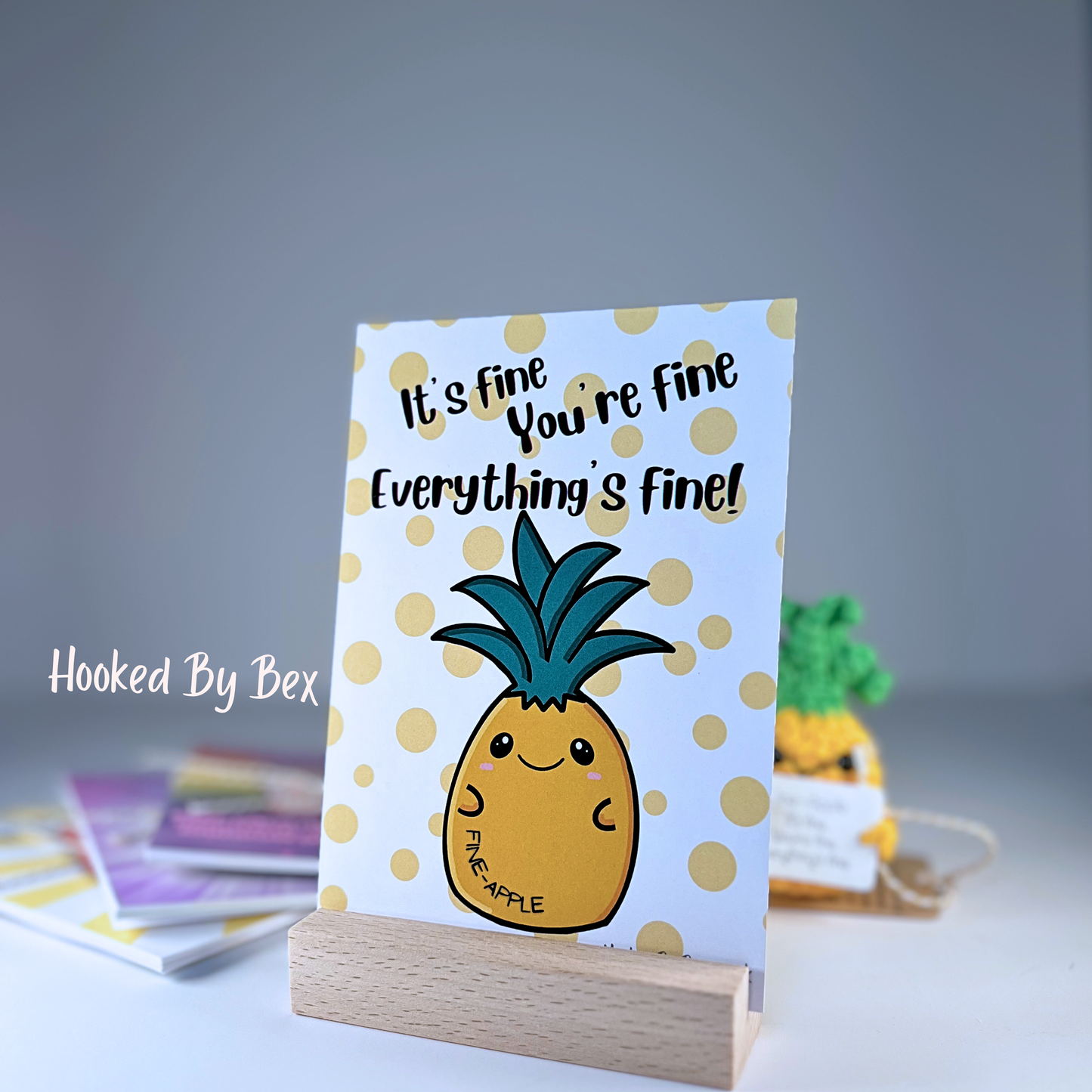 Cute and fun postcard pack with wooden stand