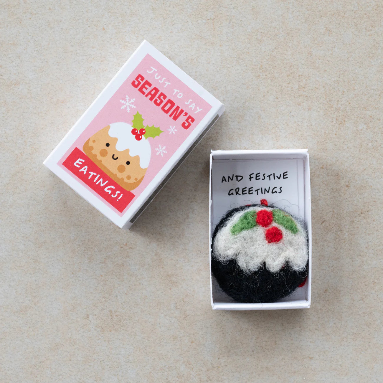 Seasons Eatings Wool Felt Christmas Pudding