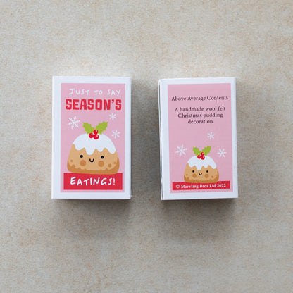 Seasons Eatings Wool Felt Christmas Pudding