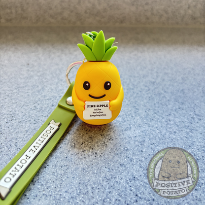 Fine-Apple 3D keychain with wrist strap
