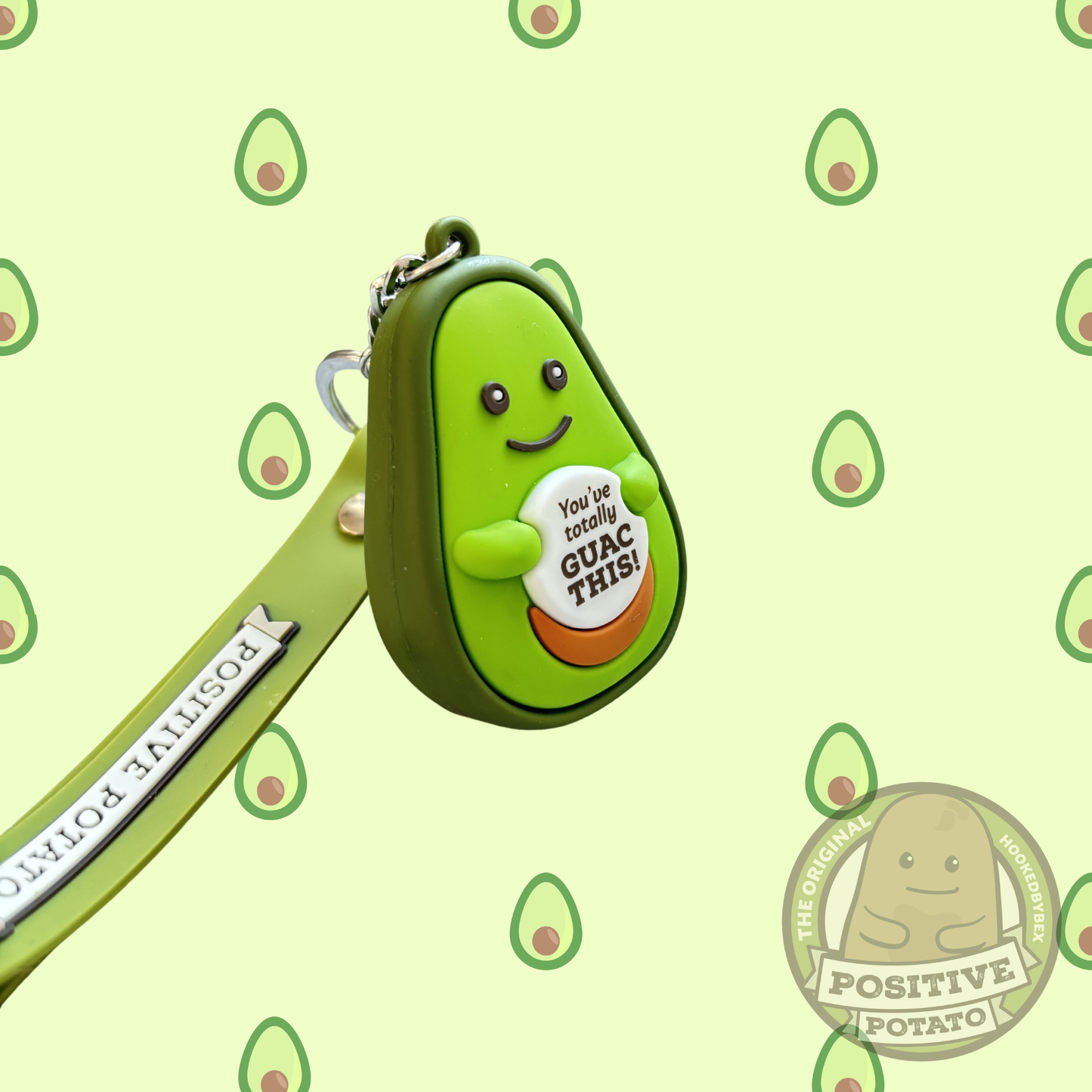 Awesome Avo 3D keychain with wrist strap